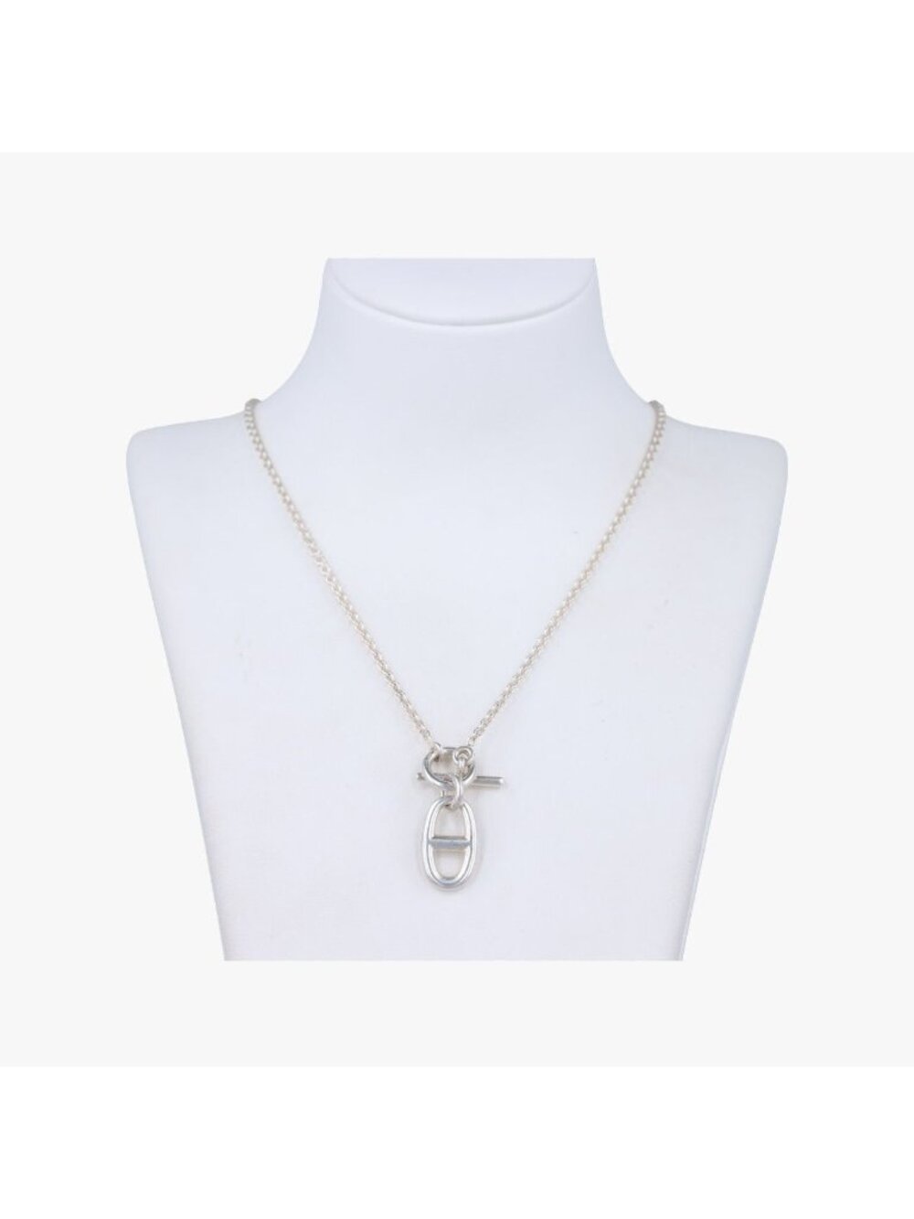 Hermes Chaine D'ancre Amulet Silver Necklace